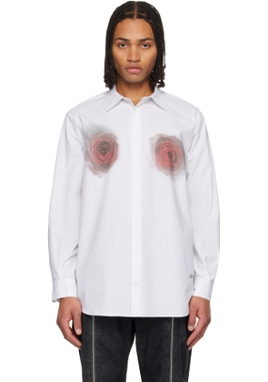 Jean Paul Gaultier White 'The Red Blurry Roses Print' Shirt