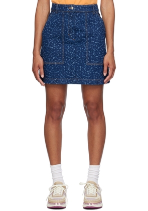 Maison Kitsuné Indigo Handwriting Denim Miniskirt
