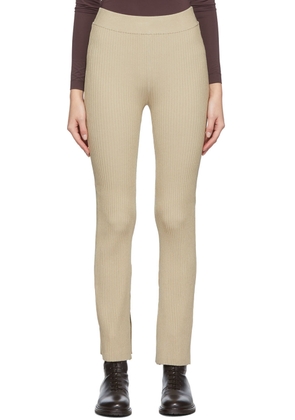 House of Dagmar Beige Shiloh Split Hem Leggings