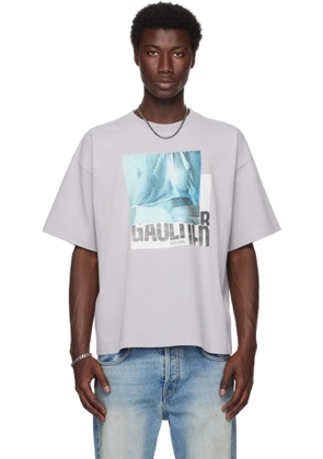 Jean Paul Gaultier Gray Printed Water Oversized T-shirt