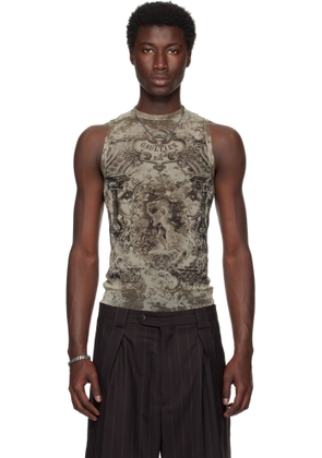 Jean Paul Gaultier Beige 'The Oversized Médallion' Tank Top