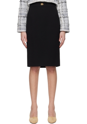 Dolce&Gabbana Black Wool Pencil Midi Skirt