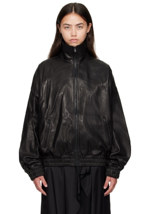 Acne Studios Black Zip Leather Jacket