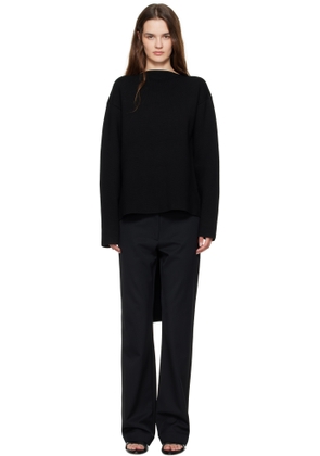 St. Agni Black Milano Knit Scarf Sweater