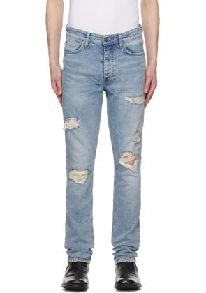 Ksubi Blue Chitch Champagne Destroy Sketch Jeans