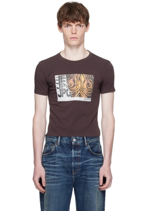 Jean Paul Gaultier Brown Printed Wood T-shirt