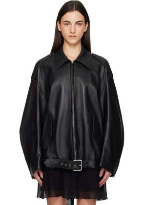 Acne Studios Black Leather Biker Jacket