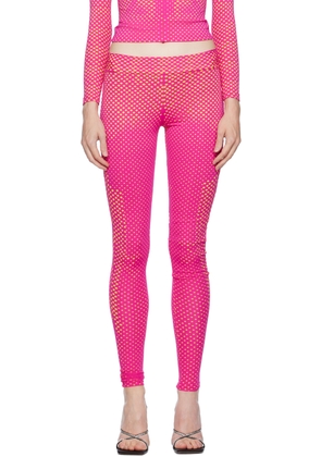 Sinead Gorey Pink Laser-Cut Leggings