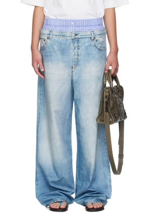 Acne Studios Blue Printed Trousers