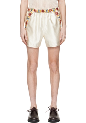Bode Off-White Candyfloss Shorts