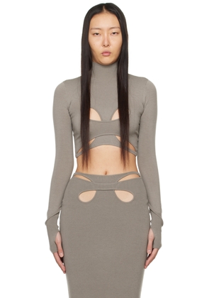 Dion Lee Taupe Mobius Loop Long Sleeve T-Shirt