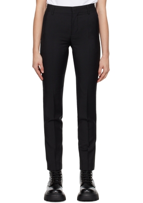 AMI Paris Black Creased Trousers