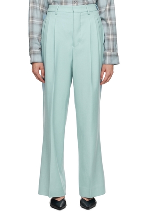 AMI Paris Blue Pleated Trousers