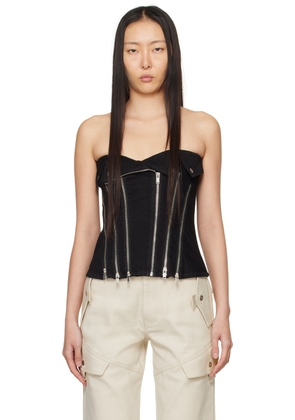 Dion Lee Black Biker Denim Camisole