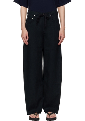 Citizens of Humanity Black Brynn Linen Trousers