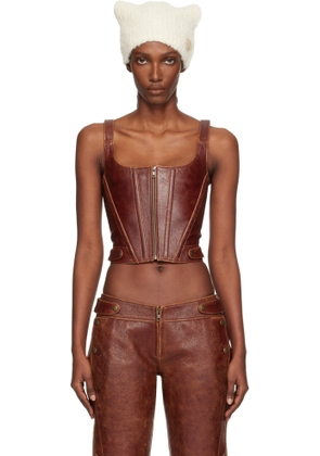 KNWLS Brown Claw Leather Corset