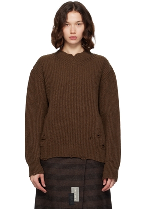 MM6 Maison Margiela Brown Wool Sweater