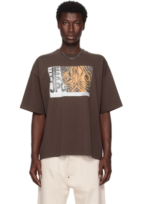 Jean Paul Gaultier Brown Printed Wood Oversized T-shirt