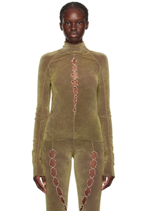 Rui Khaki Cutout Turtleneck