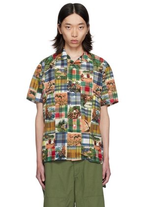 BEAMS PLUS Multicolor Patchwork Print Shirt