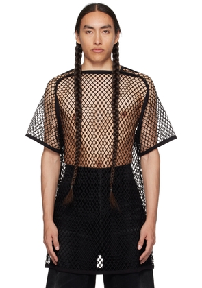 NICOLAS ANDREAS TARALIS Black Open T-Shirt