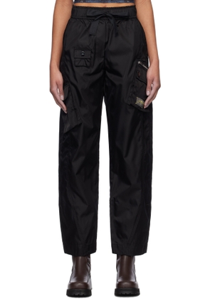 GANNI Black Duchesse Nylon Cargo Pants