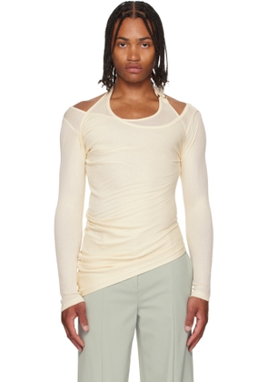 Jean Paul Gaultier Off-White 'Gaultier' Piercing Detail Top