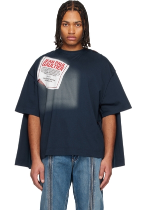 Jean Paul Gaultier Navy 'The Gaultier Label' Double T-shirt