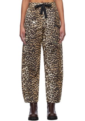 GANNI Black & Brown Duchesse Nylon Cargo Pants
