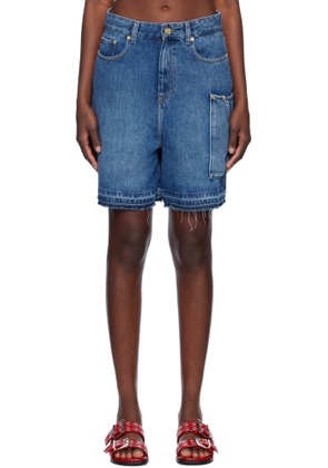GANNI Blue Light Denim Shorts