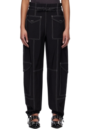 GANNI Black Light Slub Pocket Trousers