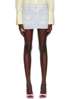 The Attico Blue Abra Denim Miniskirt