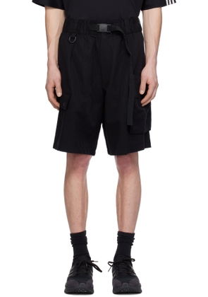 Y-3 Black Twill Cargo Shorts