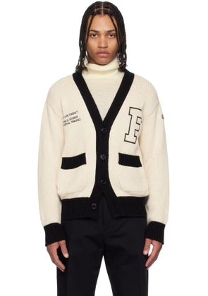Moncler Genius Moncler x FRGMT Hiroshi Fujiwara Off-White Embroidered Cotton Cardigan
