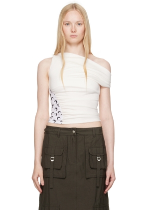 Marine Serre SSENSE Exclusive Off-White Soft Jersey Draped Top