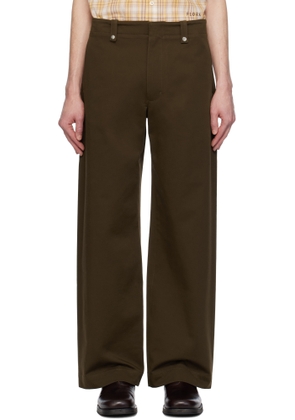 AFTER PRAY Brown Wide Chino Trousers