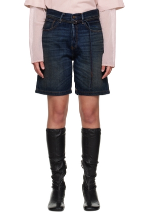 Acne Studios Navy Loose Fit Denim Shorts