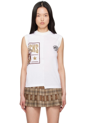 Marine Serre White Regenerated Graphic T-Shirts Tank Top