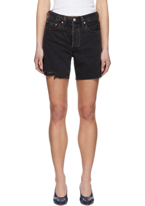 Levi's Black 501 Mid Thigh Denim Shorts