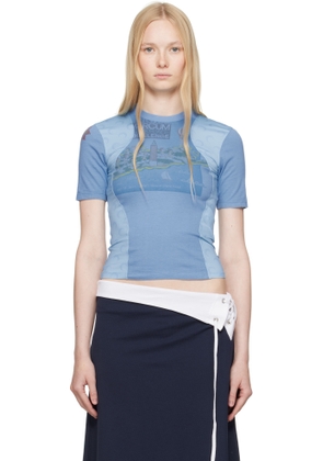 Marine Serre Blue Regenerated Graphic Baby Fit T-shirt