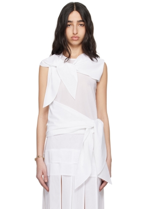 SUPER YAYA White Scarf Blouse