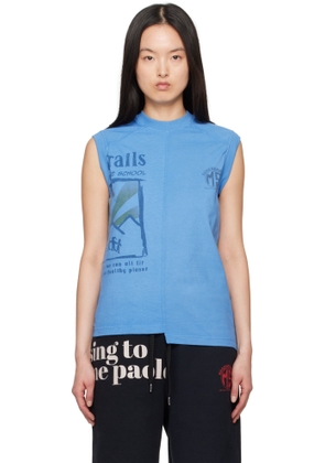 Marine Serre Blue Regenerated Graphic T-Shirts Tank Top