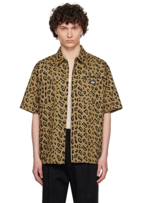 WACKO MARIA Beige Dickies Edition Leopard Work Shirt