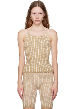 Isa Boulder Beige & White Cactus Tank Top