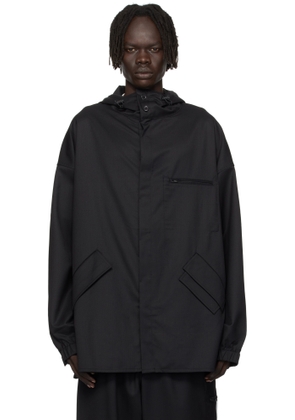 Y-3 Black Refined Wool 3-Stripes Hoodie