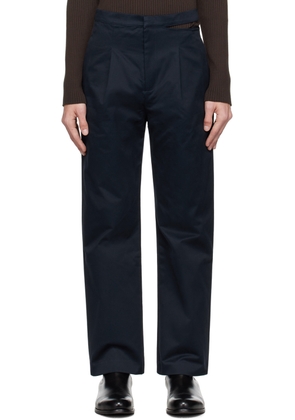 Carlota Barrera Navy Waistband Slit Trousers