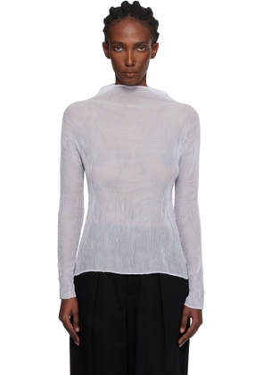 ISSEY MIYAKE Purple Chiffon Twist Top