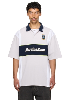Martine Rose SSENSE Exclusive Gray & Navy Oversized Panelled Polo