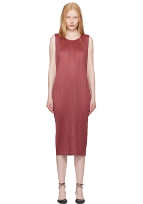 PLEATS PLEASE ISSEY MIYAKE Burgundy Monthly Colors May Maxi Dress