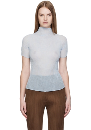 ISSEY MIYAKE Blue Chiffon Twist 3 Top